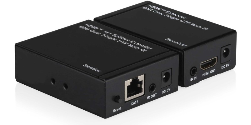 Kit TX-RX Extender HDMI, 60MT UTP, 1080p@60Hz, POE, Loop-Out