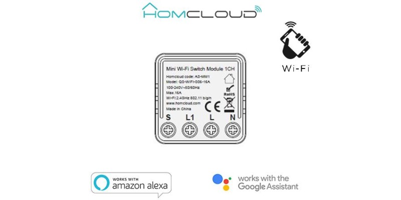 Modulo Interruttore Mini 1CH Wi-Fi da incasso