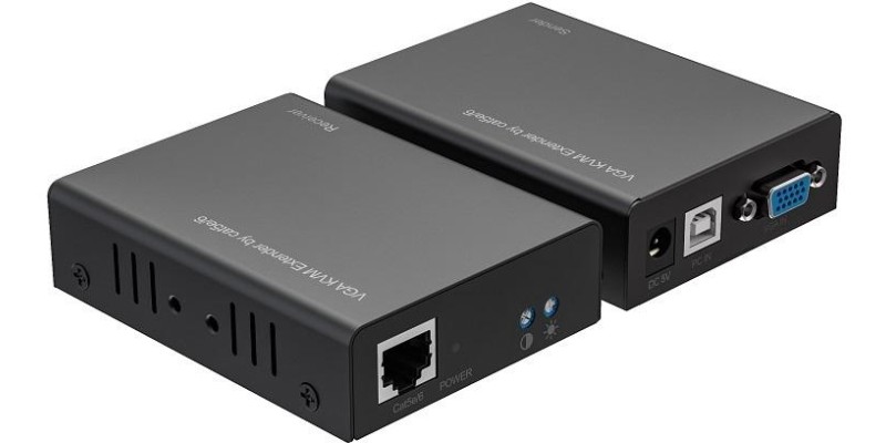 Kit TX-RX Extender VGA e USB,UTP a 300MT, 1080p@60Hz,Loopout