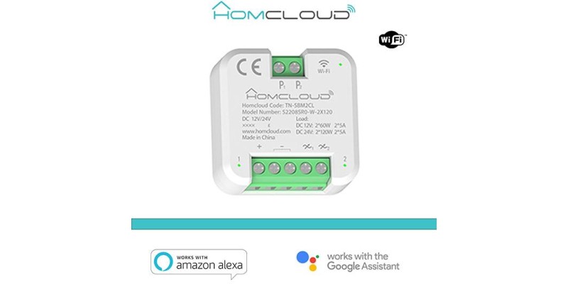 Modulo Pulsante Relè Wi-Fi 12/24V 2CH