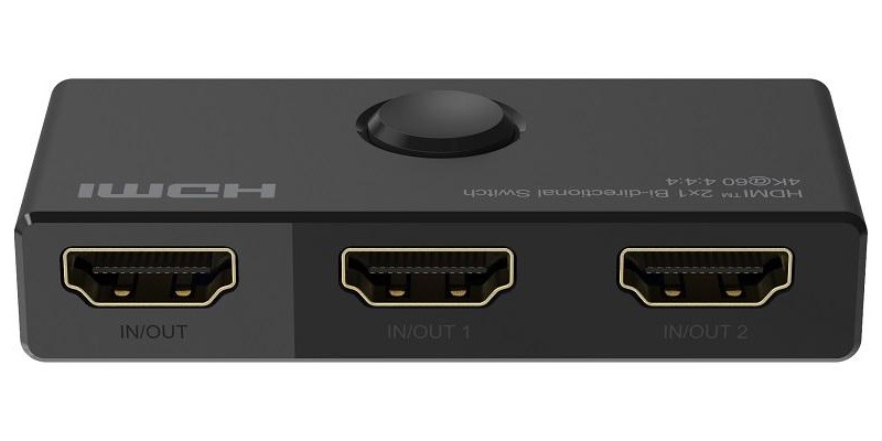 Switch HDMI 2x1, Splitter 1x2, 2 Porte bidirezionali, 4K@60