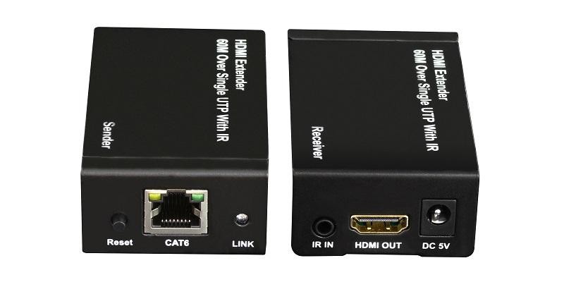 Kit TX-RX Extender HDMI, 60MT UTP, 1080p@60Hz, POE